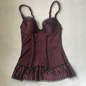 Lejaby purple burgundy bustier corset